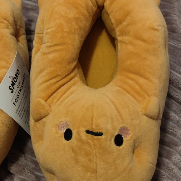 Smoko Orange Brown Foot Warmer Slippers - Picture 4 of 6